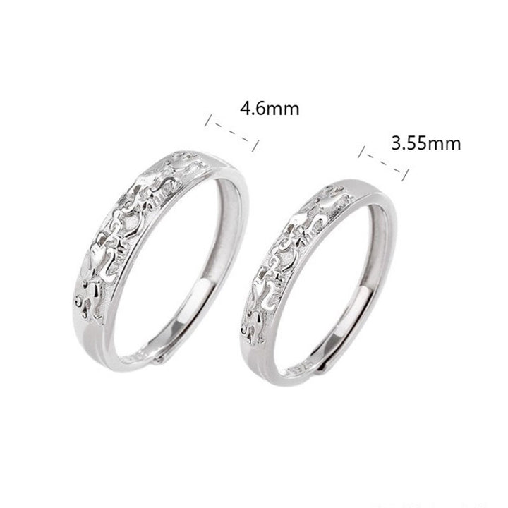 Anello di coppia regolabile Buddha Stones 925 Sterling Silver PiXiu Balance