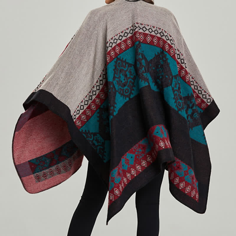 Scialle tibetano con motivo a diamante Buddha Stones, caldo mantello invernale - image 21