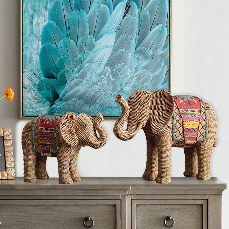 Decorazione per la casa in resina con elefante, saggezza e ricchezza