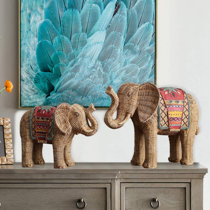 Decorazione per la casa in resina con elefante, saggezza e ricchezza