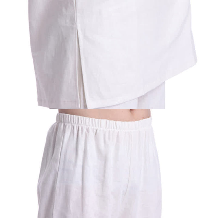 Buddha Stones Spirituale Zen Meditazione Preghiera Pratica Cotone Lino Abbigliamento Uomo Set - image 15