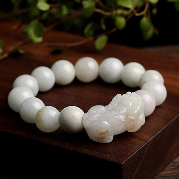 Buddha Stones Fengshui Ricchezza Prosperità Giada PiXiu Braccialetto della Fortuna