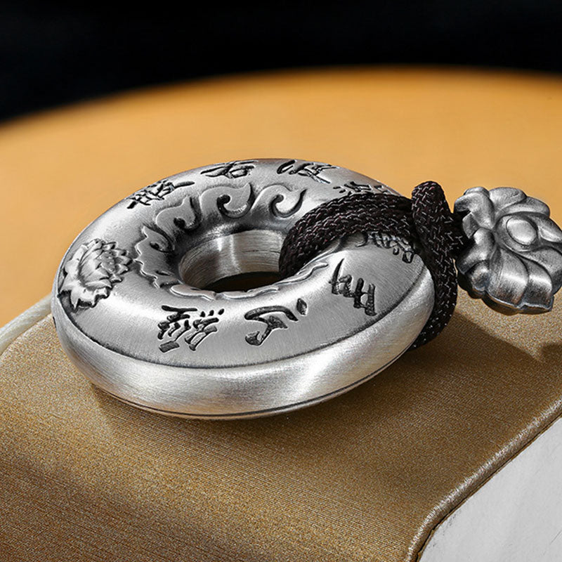 Collana con ciondolo a forma di fibbia della pace con cuore in argento sterling 999, Buddha Stones - image 7