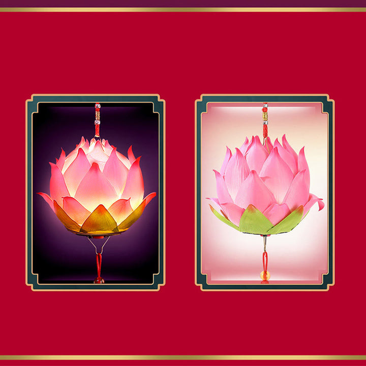Decorazione lampada lanterna drago fiore di loto fai da Buddha Stones - image 7
