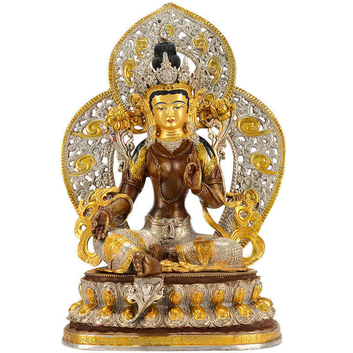 Decorazione della statua in rame della speranza di Tara Verde del Bodhisattva - 10 pollici - image 0