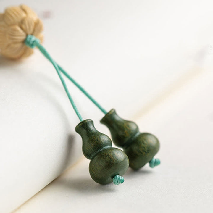 Braccialetto positivo Buddha Stones 108 Mala Beads Sandalo verde Bosso Lotus