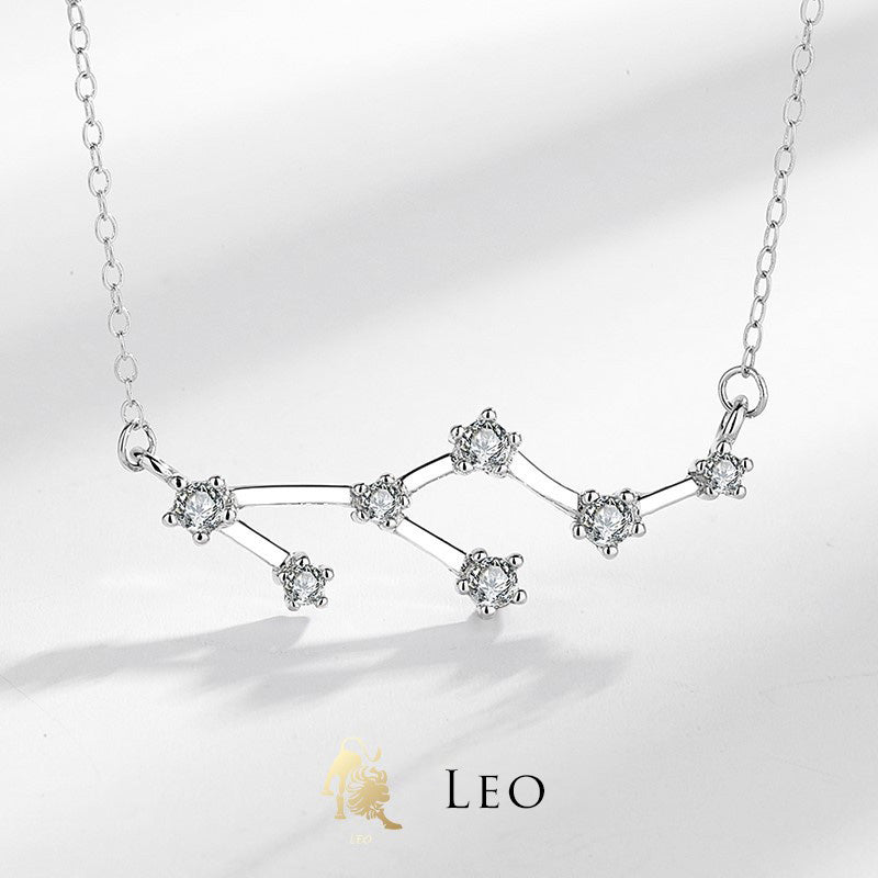 Buddha Stones 925 Sterling Silver 12 Costellazioni dello Zodiaco Astrologia Benedizione Collana Pendente - Leone - image 23
