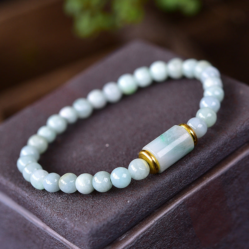 Braccialetto di fortuna e prosperità in giada naturale Buddha Stones