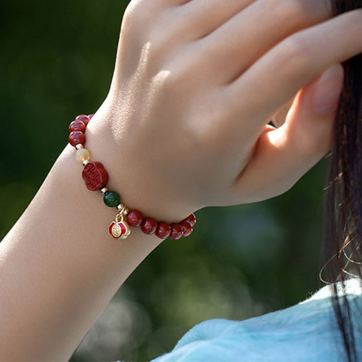 Braccialetto Buddha Stones Cinnabar Happiness Calm