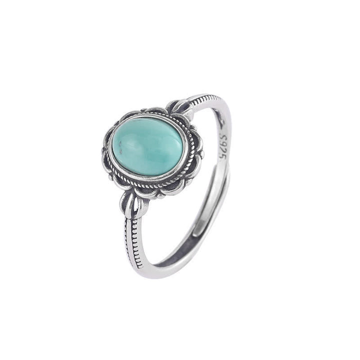 Anello di protezione in argento sterling 925 con agata rossa turchese tibetana