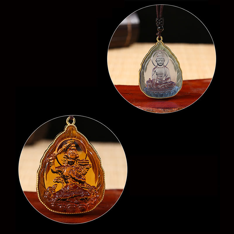 Collana con ciondolo di cristallo Liuli Buddha tibetano e serenità - image 10
