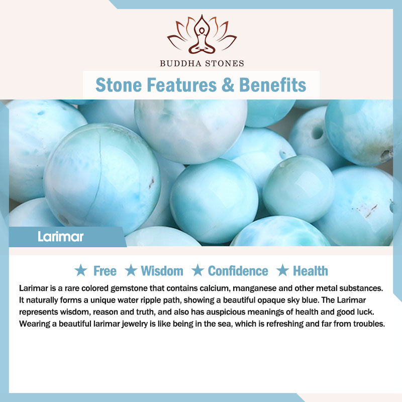 Bracciale Buddha Stones Natural Larimar Wisdom Confidence
