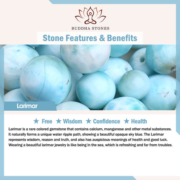 Bracciale Buddha Stones Natural Larimar Wisdom Confidence