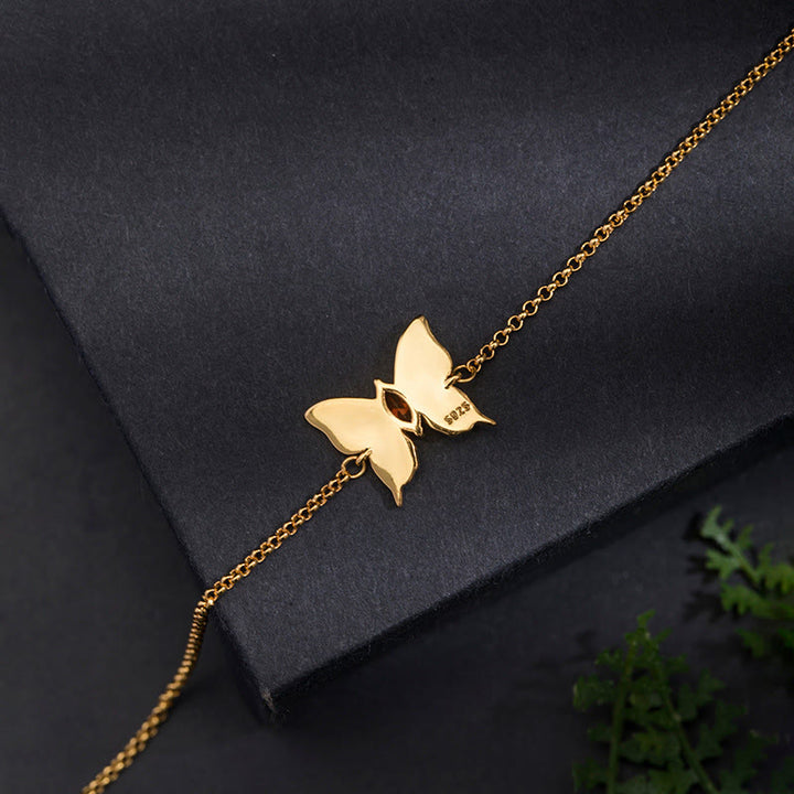 Bracciale Buddha Stones in argento sterling 925 con catena a farfalla e zirconi - image 4