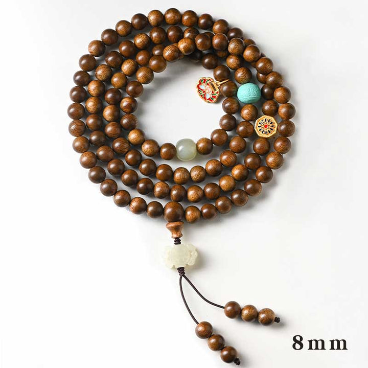 Braccialetto di protezione e calma in palissandro tibetano Buddha Stones Mala