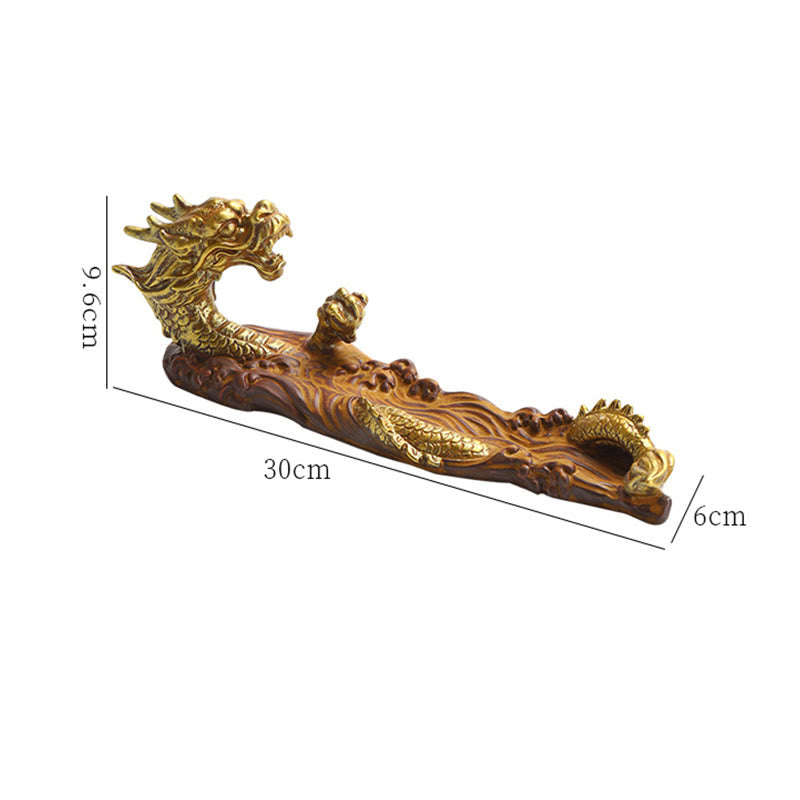 Decorazione bruciatore di incenso in ceramica con bastoncino di protezione del drago Buddha Stones