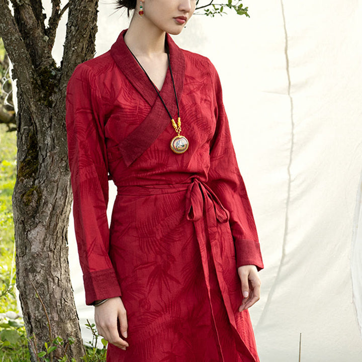 Buddha Stones Tibetan Dress Clothing Lhasa Abito lungo avvolgente Maxi abito Abbigliamento donna