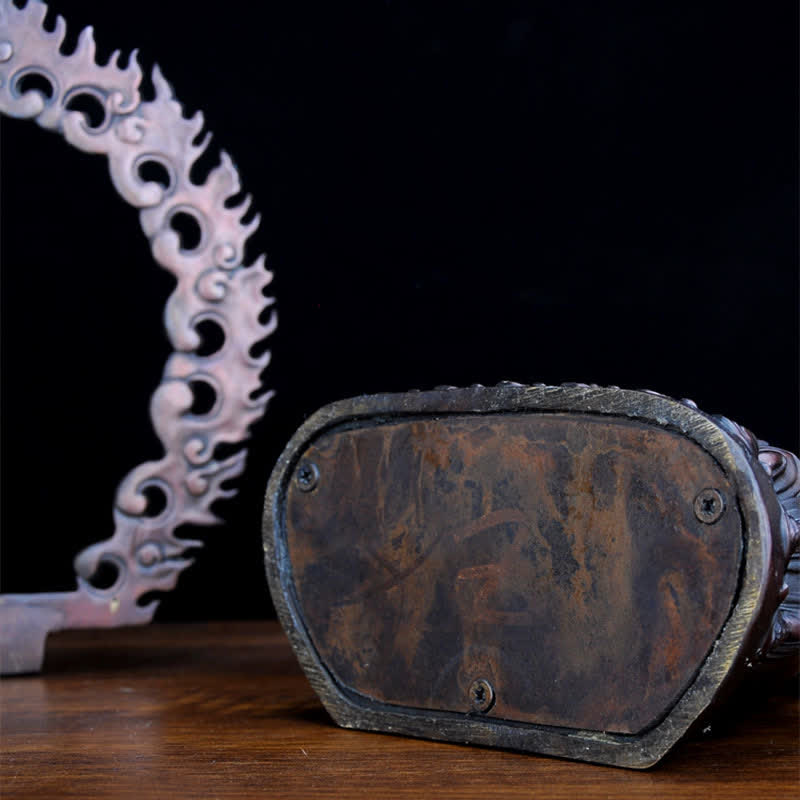 Tibet Mahakala Bodhisattva Figurina Compassione Statua in Rame Decorazione - image 14