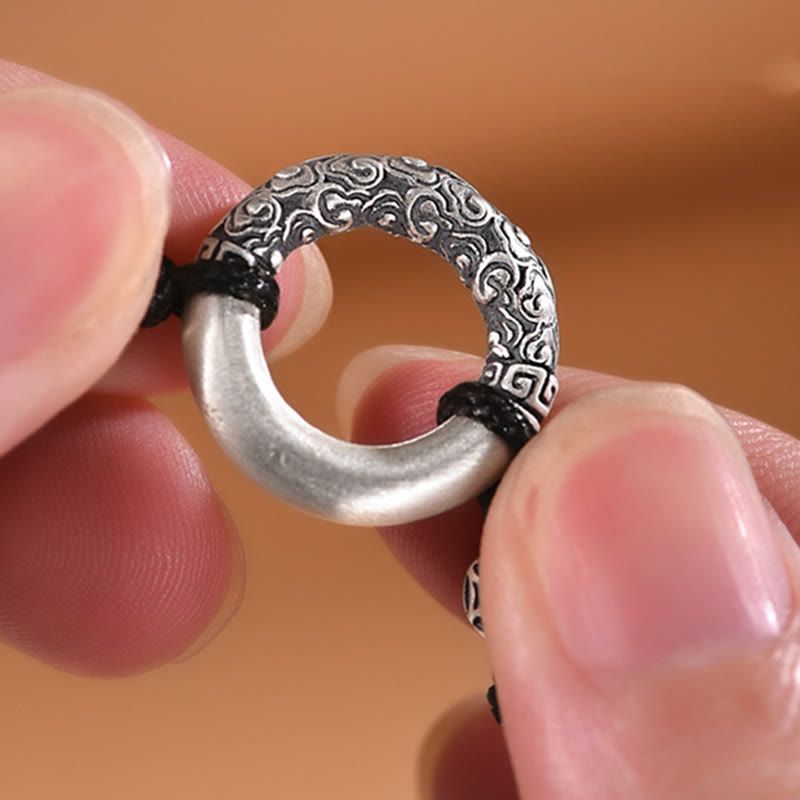 Braccialetto Buddha Stones 999 Sterling Silver Fu Character Peace Buckle Copper Coin Nuvole di Buon Auspicio Fortuna