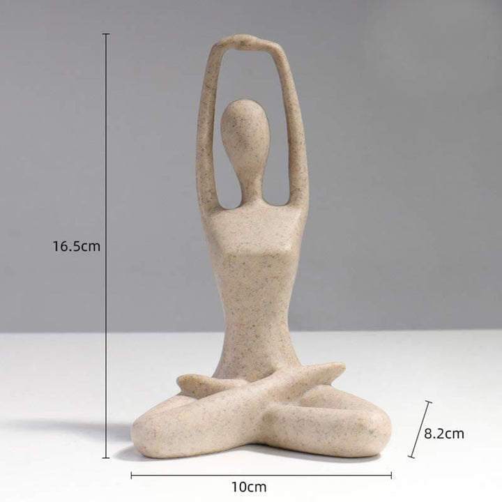 Scultura in resina di statuetta spirituale astratta di yoga che medita esercizio decorazione da scrivania