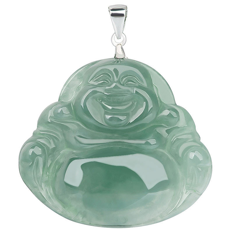 Collana con Buddha Stones in argento sterling 925 con ciondolo a forma di Buddha che ride, protezione e calma - image 10