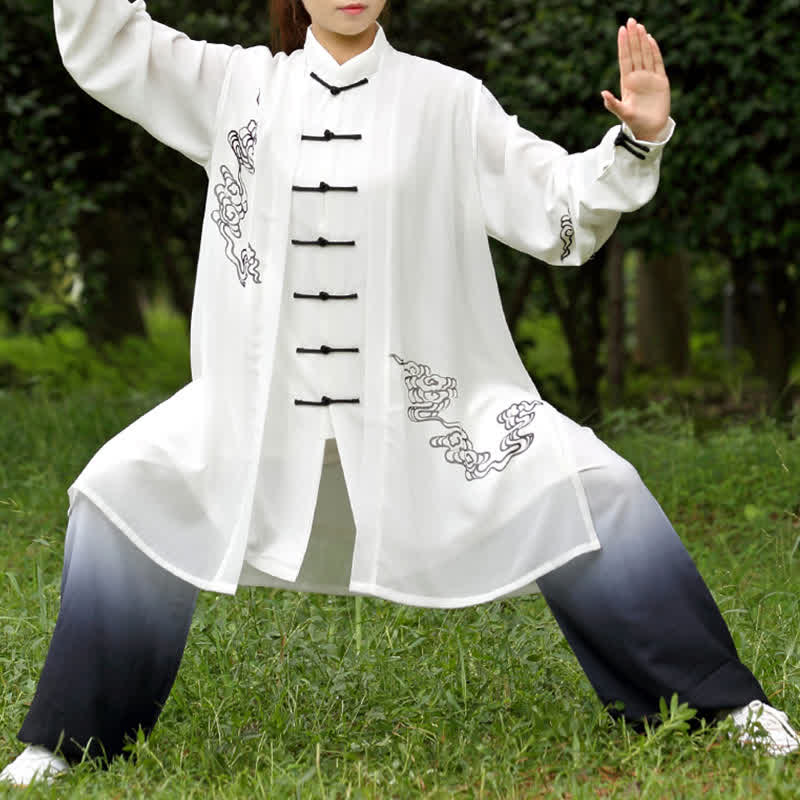 Buddha Stones Nuvole di buon auspicio Gradiente Meditazione Preghiera Spirituale Zen Tai Chi Qigong Pratica Set di abbigliamento da donna - image 4