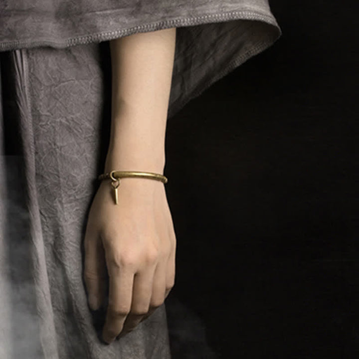 Bracciale rigido con polsino in pietra lavica e rame Balance