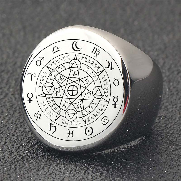 Anello di benedizione di protezione delle 12 costellazioni dello zodiaco Buddha Stones