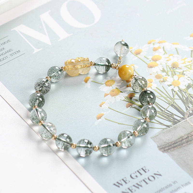 Bracciale Buddha Stones Green Phantom Citrine PiXiu Confidence