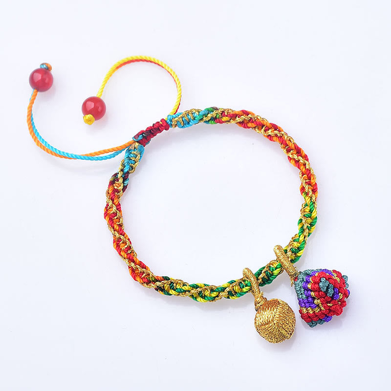 Braccialetto con ciondolo Zongzi fatto a mano con corda colorata Buddha Stones