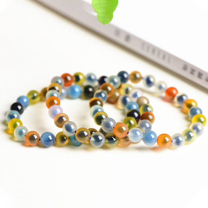 Braccialetto di perline di forza armonia agata caramella colorata naturale Buddha Stones