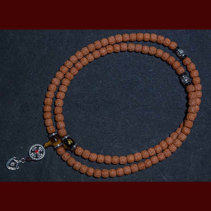 Tibet 108 Mala Beads Rudraksha Bodhi Seed Zodiaco Cinese Natale Buddha Ricchezza Braccialetto Charm