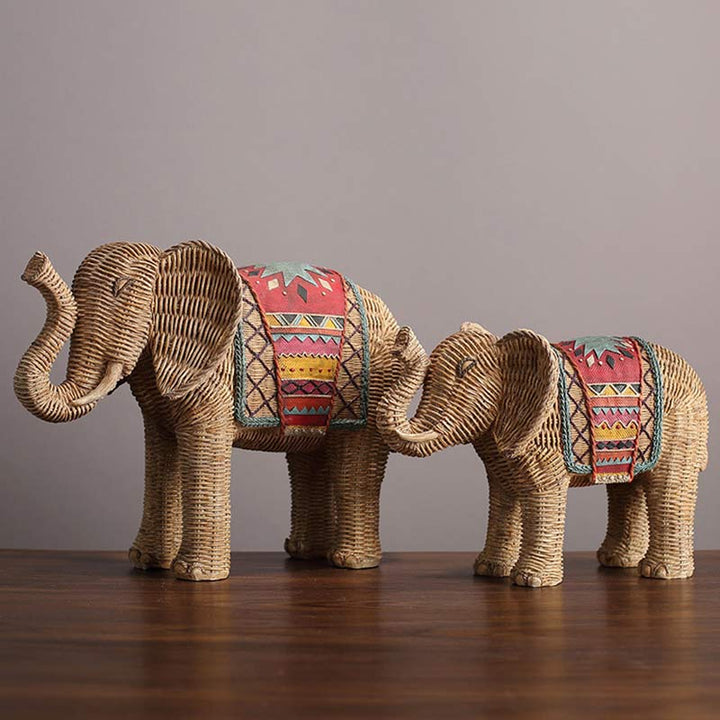 Decorazione per la casa in resina con elefante, saggezza e ricchezza