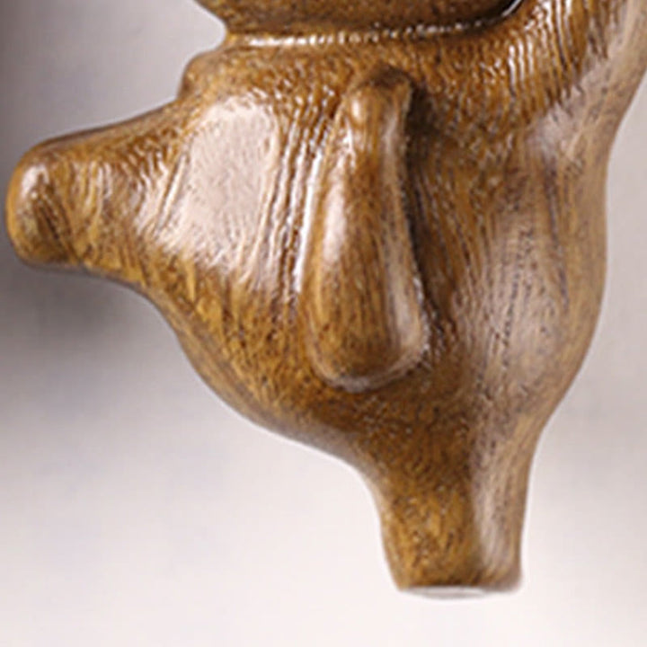 Buddha Stones Mini Sandalo Verde Gatto Danzante Inciso Decorazioni per Scrivania Positive
