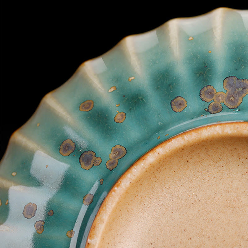 Buddha Stones Retro Glaze Kiln Change Ceramica Gaiwan Sancai Tazza da tè Kung Fu Tazza da tè e piattino con coperchio - image 13