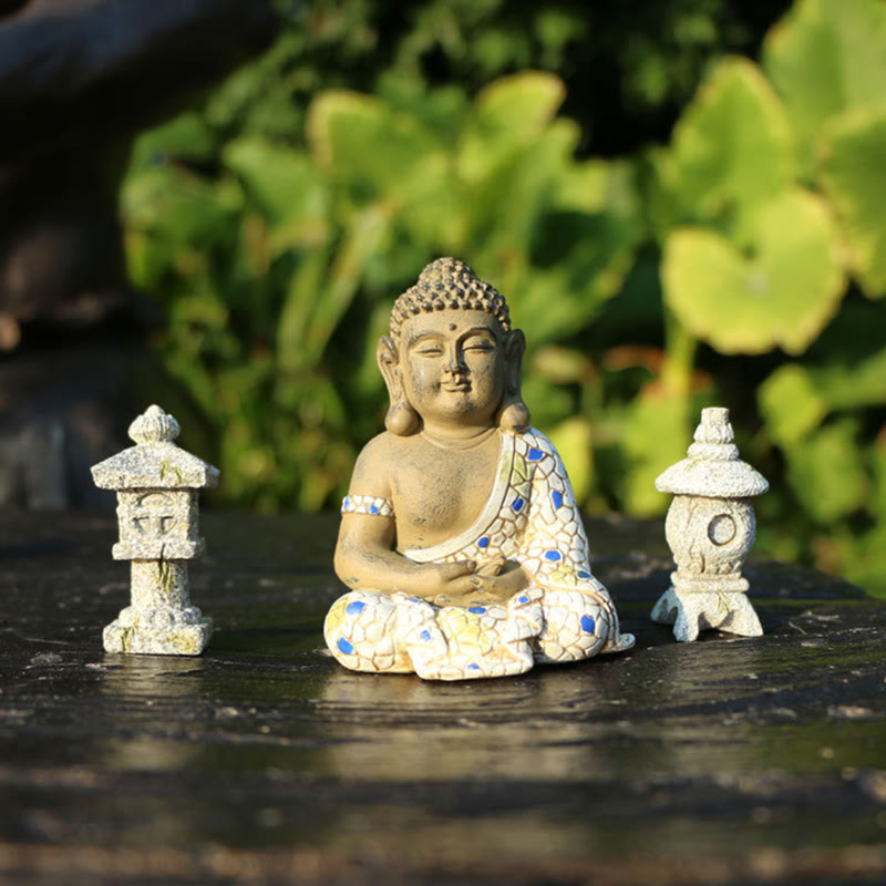 Statua in resina di Buddha Zen in meditazione, decorazione per la casa - image 7