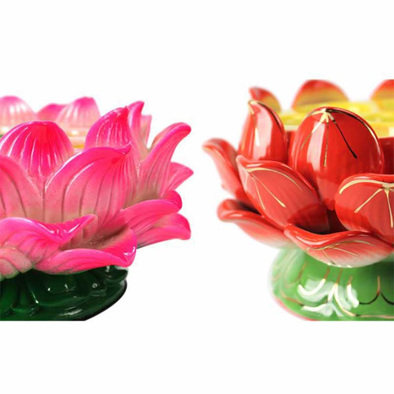 Buddha Stones Meditazione Preghiera Altare Fiore di Loto Portacandele Tempio Buddista Rituali Usa Articoli
