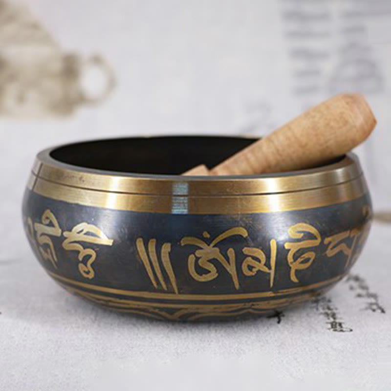 Buddha Stones Ciotola tibetana per la meditazione, la guarigione e la consapevolezza Om Mani Padme Hum Ciotola tibetana - image 12