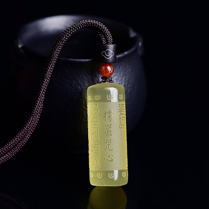 Collana con ciondolo "Sutra del cuore" in citrino, felicità e forza