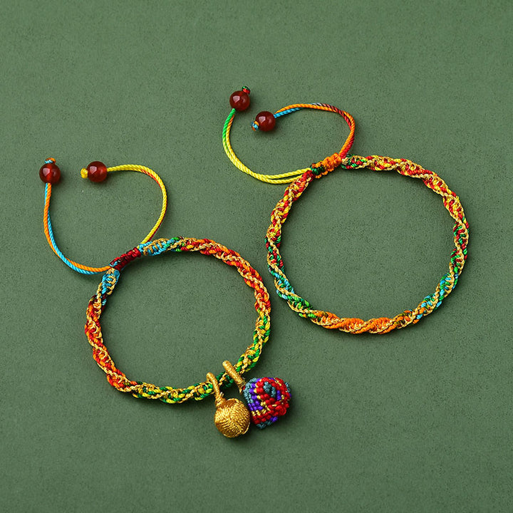 Braccialetto con ciondolo Zongzi fatto a mano con corda colorata Buddha Stones