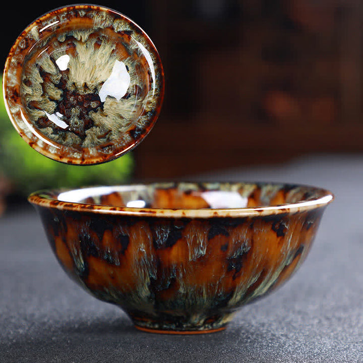 Tazze da tè in ceramica colorata con Buddha Stones, per casa e ufficio - DarkGoldenrod - image 56