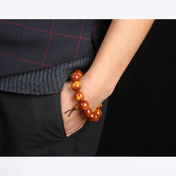 Buddha Stones Golden Sea Willow Braccialetto Mala Successo Positivo