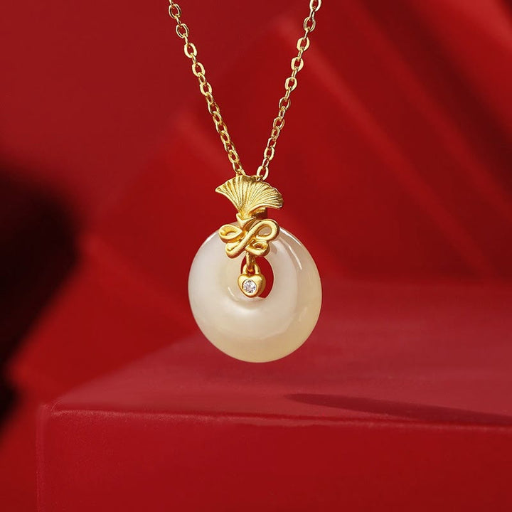 Buddha Stones 925 Sterling Silver Natural Hetian Jade Garofano Fiore Prosperità Collana Pendente - Giada di Hetian (Prosperità♥Abbondanza) - image 0