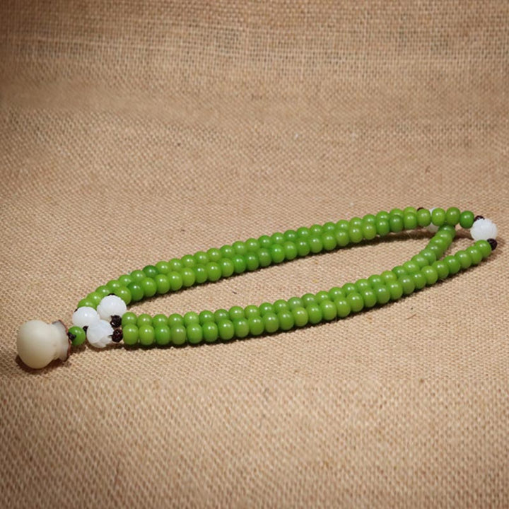 Buddha Stones Natural Bodhi Seed 108 Perline Mala Braccialetto della Saggezza