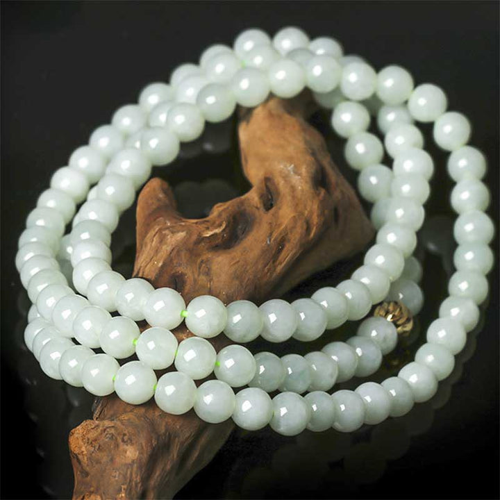 Bracciale Mala della fortuna in giada con 108 perle - image 0