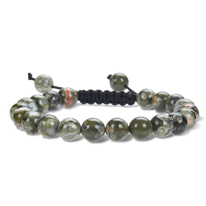 Buddha Stones Pietre di cristallo con potere curativo naturale Bracciale unisex regolabile in macramè - Diaspro verde - image 17