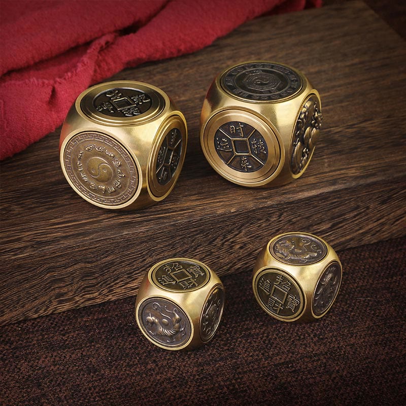 Buddha Stones Quattro Bestie Feng Shui Yin Yang Bagua Moneta di rame Armonia Decorazione girevole - image 0