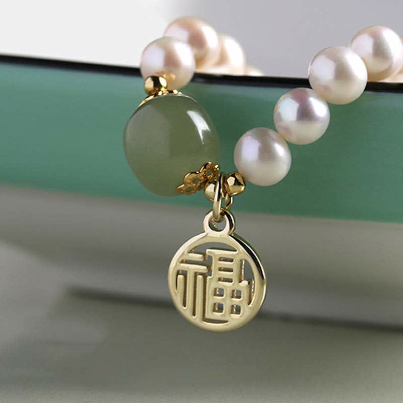 Braccialetto di perle di guarigione della felicità in giada Hetian con perle naturali Buddha Stones