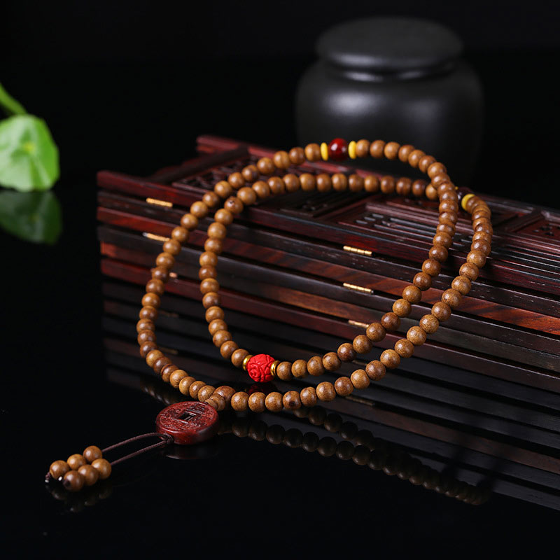 Buddha Stones 108 Mala Beads Legno di Pesca Bodhi Seed Lotus Preghiera Meditazione Bracciale