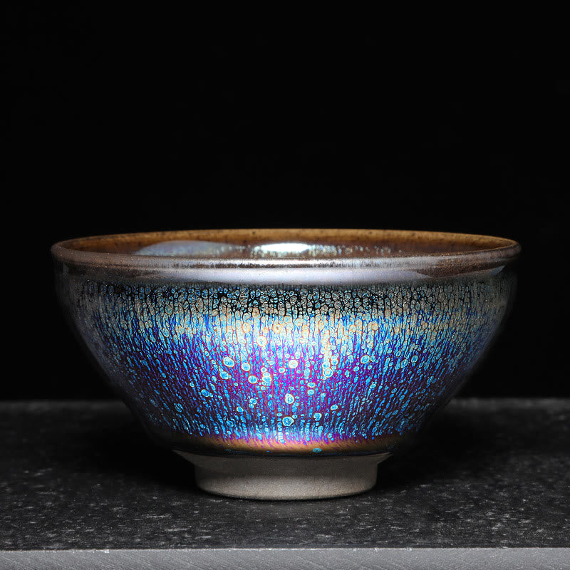 Buddha Stones cinese Jianzhan blu colorato smalto tazza da tè in ceramica Tenmoku Kung Fu tazza da tè con scatola regalo